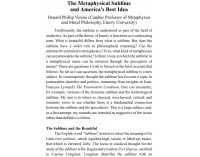 The Metaphysical Sublime and America’s..