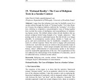 ‘Fictional Reality’:TheCase of Religious