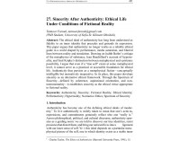 Sincerity After Authenticity: Ethical ..